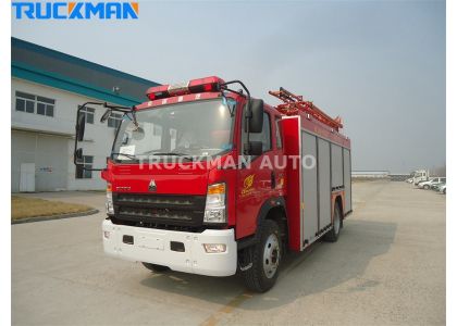 8 Cubic Meters SINOTRUK HOWO 4x2 Fire Truck For Dominican