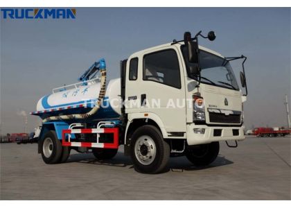 5 CBM SINOTRUK HOWO 4X2 Mini Sewage Suction Truck To Algeria