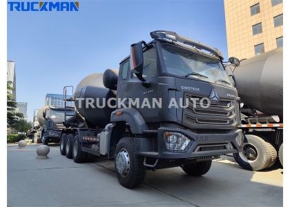 5 Axle SINOTRUK NX 380HP Concrete Mixer Truck Leave For Guyana