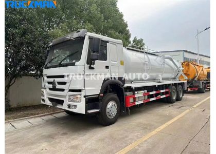 15000 Liters SINOTRUCK HOWO Vacuum Sewage Truck To Mozambique
