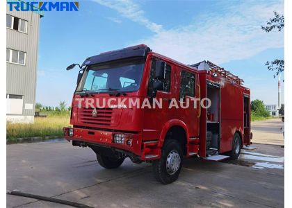 10000 Liters SINOTRUK HOWO 4X4 All Wheel Drive Fire Truck Get To Congo-Kinshasa