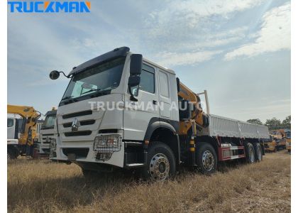 8X4 SINOTRUK HOWO 430HP Cargo Truck With Mounted Crane To Cote d'Ivoire
