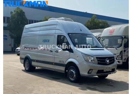 Rear Dual-tire FOTON TOANO Mini Refrigerated Bus For Food Transportation
