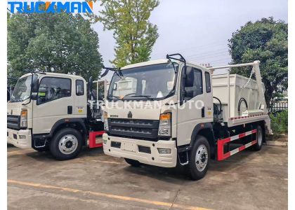 SINOTRUK HOWO 4X2 5CBM Swing Arm Garbage Truck For South Sudan